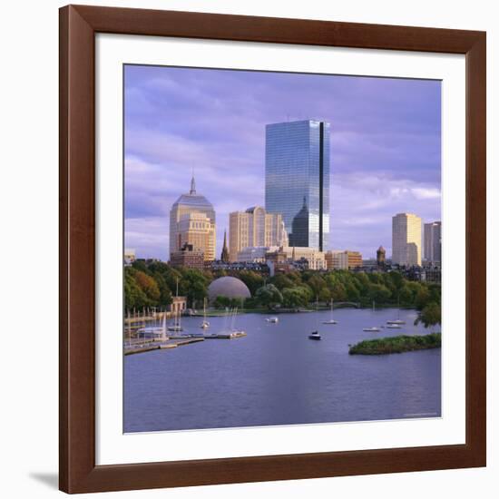 City Skyline at Sunset, Boston, Massachusetts, New England, USA-Roy Rainford-Framed Photographic Print