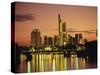 City Skyline at Sunset, Frankfurt-Am-Main, Hessen, Germany, Europe-Roy Rainford-Stretched Canvas