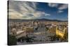 City Skyline at Sunset from Montjuic, Barcelona, Catalonia, Spain-Stefano Politi Markovina-Stretched Canvas