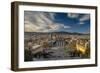 City Skyline at Sunset from Montjuic, Barcelona, Catalonia, Spain-Stefano Politi Markovina-Framed Photographic Print