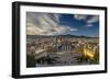 City Skyline at Sunset from Montjuic, Barcelona, Catalonia, Spain-Stefano Politi Markovina-Framed Photographic Print