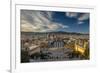 City Skyline at Sunset from Montjuic, Barcelona, Catalonia, Spain-Stefano Politi Markovina-Framed Photographic Print