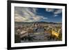 City Skyline at Sunset from Montjuic, Barcelona, Catalonia, Spain-Stefano Politi Markovina-Framed Photographic Print