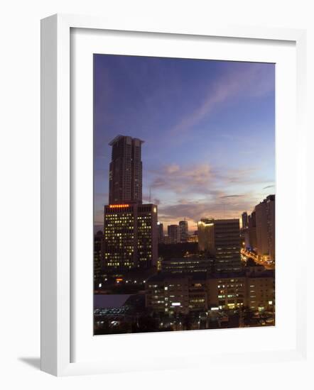 City Skyline at Sunset, Makati Business District, Manila, Philippines, Southeast Asia-Kober Christian-Framed Photographic Print