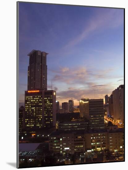 City Skyline at Sunset, Makati Business District, Manila, Philippines, Southeast Asia-Kober Christian-Mounted Photographic Print