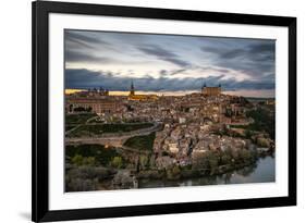 City Skyline at Sunset, Toledo, Castile La Mancha, Spain-Stefano Politi Markovina-Framed Photographic Print