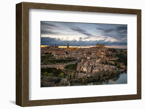 City Skyline at Sunset, Toledo, Castile La Mancha, Spain-Stefano Politi Markovina-Framed Photographic Print