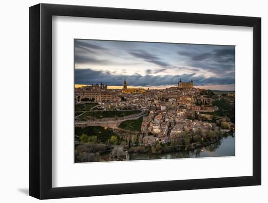 City Skyline at Sunset, Toledo, Castile La Mancha, Spain-Stefano Politi Markovina-Framed Photographic Print