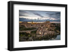 City Skyline at Sunset, Toledo, Castile La Mancha, Spain-Stefano Politi Markovina-Framed Photographic Print