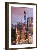 City Skyline at Sunset with Autumn Colors at Central Park, Manhattan, New York, USA-Stefano Politi Markovina-Framed Photographic Print