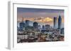 City Skyline at Sunset with the Snowy Alps in the Background, Milan, Lombardy, Italy-Stefano Politi Markovina-Framed Photographic Print