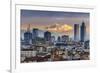 City Skyline at Sunset with the Snowy Alps in the Background, Milan, Lombardy, Italy-Stefano Politi Markovina-Framed Photographic Print