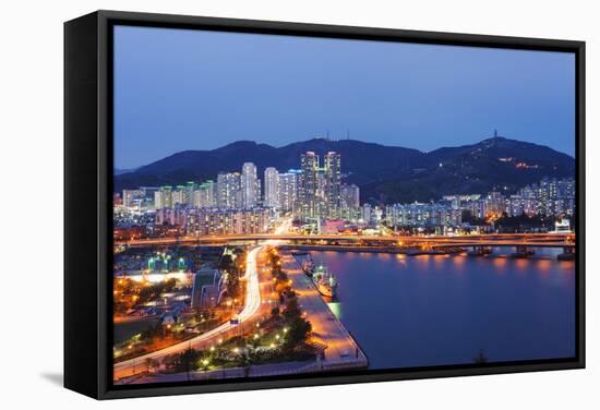 City Skyline, Busan, South Korea, Asia-Christian Kober-Framed Stretched Canvas