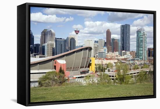 City Skyline, Calgary, Alberta, Canada, North America-Philip Craven-Framed Stretched Canvas