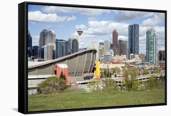 City Skyline, Calgary, Alberta, Canada, North America-Philip Craven-Framed Stretched Canvas