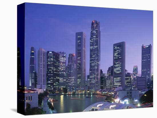 City Skyline, Financial District, Clarke Quay and Singapore River, Singapore-Steve Vidler-Stretched Canvas