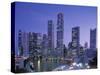 City Skyline, Financial District, Clarke Quay and Singapore River, Singapore-Steve Vidler-Stretched Canvas