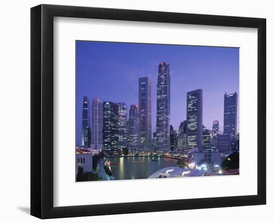 City Skyline, Financial District, Clarke Quay and Singapore River, Singapore-Steve Vidler-Framed Photographic Print