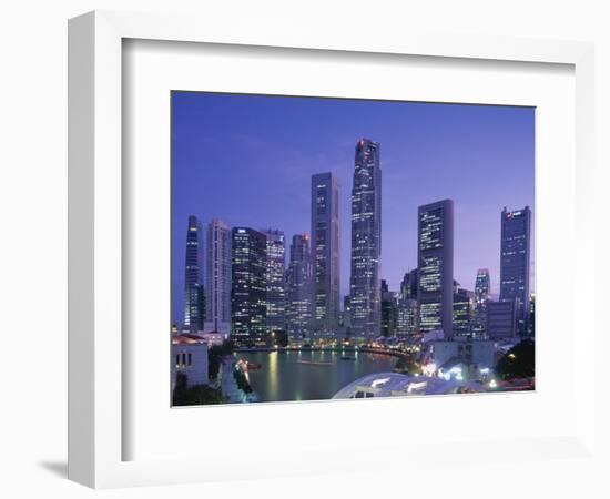 City Skyline, Financial District, Clarke Quay and Singapore River, Singapore-Steve Vidler-Framed Photographic Print