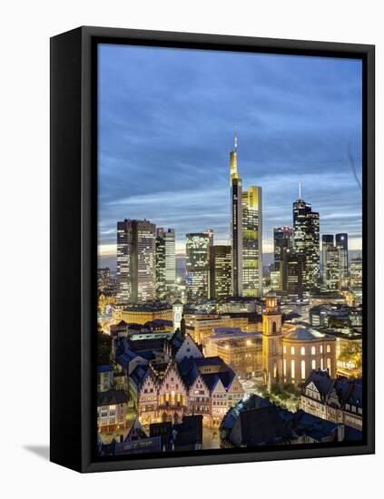 City Skyline, Frankfurt-am-Main, Hessen, Germany-Gavin Hellier-Framed Stretched Canvas