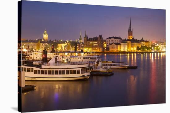 City Skyline from City Hall at Dusk, Kungsholmen, Stockholm, Sweden, Scandinavia, Europe-Frank Fell-Stretched Canvas