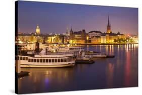 City Skyline from City Hall at Dusk, Kungsholmen, Stockholm, Sweden, Scandinavia, Europe-Frank Fell-Stretched Canvas