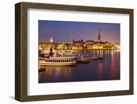 City Skyline from City Hall at Dusk, Kungsholmen, Stockholm, Sweden, Scandinavia, Europe-Frank Fell-Framed Photographic Print