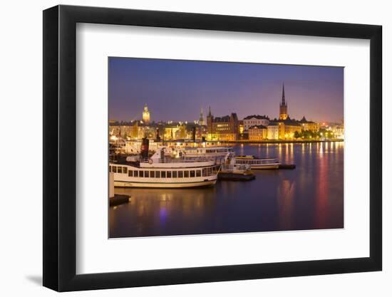 City Skyline from City Hall at Dusk, Kungsholmen, Stockholm, Sweden, Scandinavia, Europe-Frank Fell-Framed Photographic Print