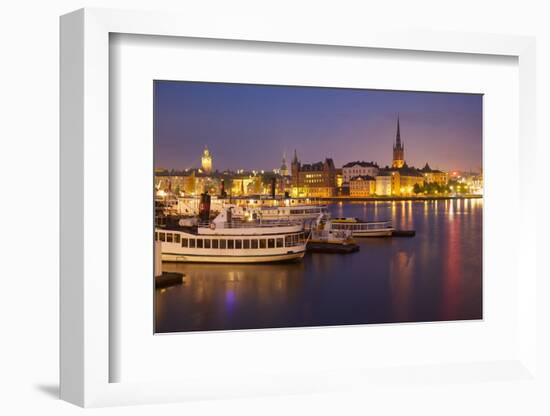 City Skyline from City Hall at Dusk, Kungsholmen, Stockholm, Sweden, Scandinavia, Europe-Frank Fell-Framed Photographic Print