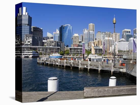 City Skyline from Darling Harbour, Central Business District, Sydney, New South Wales, Australia, P-Richard Cummins-Stretched Canvas