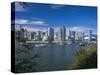 City Skyline from False Creek, Vancouver, British Columbia (B.C.), Canada, North America-G Richardson-Stretched Canvas