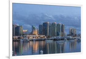 City Skyline from Harbor in San Diego, California, USA-Chuck Haney-Framed Photographic Print