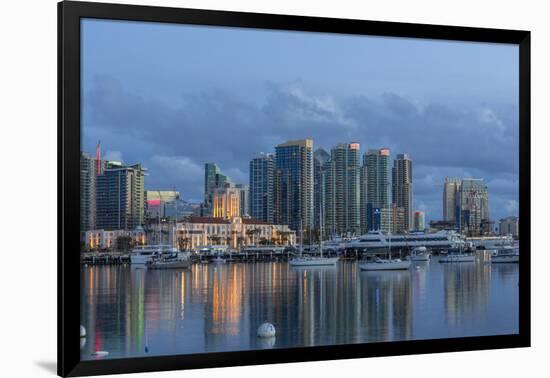 City Skyline from Harbor in San Diego, California, USA-Chuck Haney-Framed Photographic Print