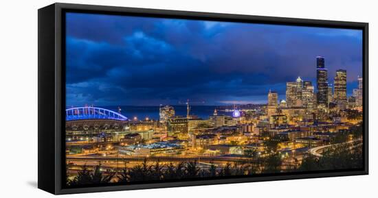 City Skyline from Jose Rizal Park in Downtown Seattle, Washington State, Usa-Chuck Haney-Framed Stretched Canvas