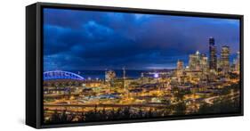 City Skyline from Jose Rizal Park in Downtown Seattle, Washington State, Usa-Chuck Haney-Framed Stretched Canvas