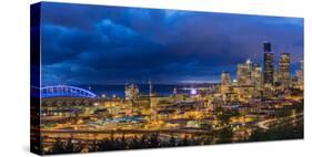 City Skyline from Jose Rizal Park in Downtown Seattle, Washington State, Usa-Chuck Haney-Stretched Canvas