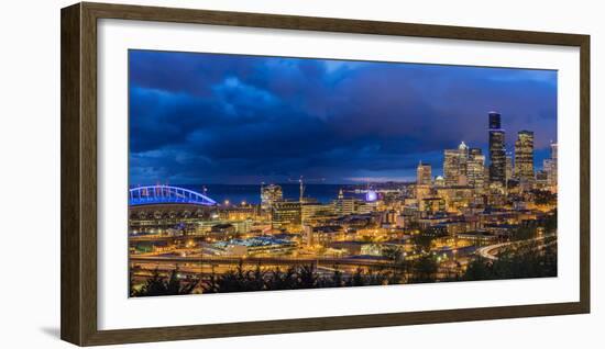 City Skyline from Jose Rizal Park in Downtown Seattle, Washington State, Usa-Chuck Haney-Framed Photographic Print