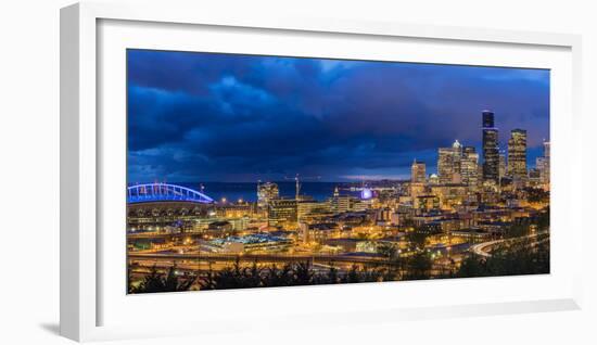 City Skyline from Jose Rizal Park in Downtown Seattle, Washington State, Usa-Chuck Haney-Framed Photographic Print