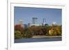 City Skyline from Lake Calhoun, Autumn, Minneapolis, Minnesota, USA-Walter Bibikow-Framed Photographic Print