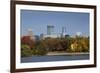 City Skyline from Lake Calhoun, Autumn, Minneapolis, Minnesota, USA-Walter Bibikow-Framed Photographic Print