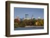 City Skyline from Lake Calhoun, Autumn, Minneapolis, Minnesota, USA-Walter Bibikow-Framed Photographic Print