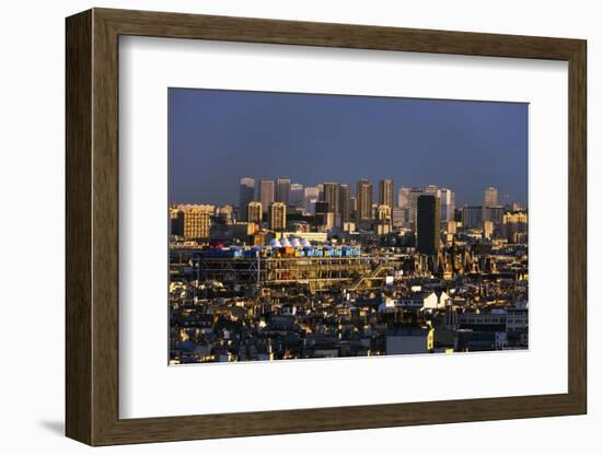 City skyline from Montmartre, Centre Georges Pompidou designed by Renzo Piano and Richard Rogers, P-Christian Kober-Framed Photographic Print