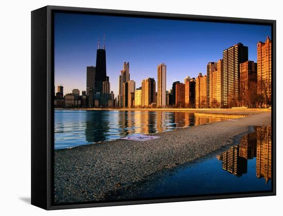 City Skyline from North Avenue Beach, Chicago, United States of America-Richard Cummins-Framed Stretched Canvas