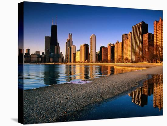 City Skyline from North Avenue Beach, Chicago, United States of America-Richard Cummins-Stretched Canvas