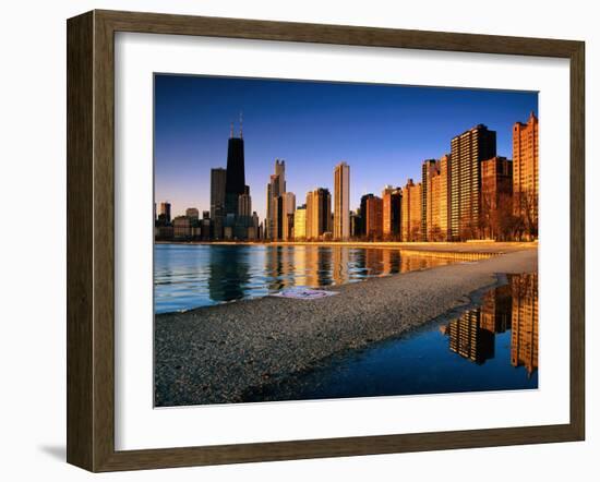 City Skyline from North Avenue Beach, Chicago, United States of America-Richard Cummins-Framed Premium Photographic Print