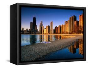 City Skyline from North Avenue Beach, Chicago, United States of America-Richard Cummins-Framed Stretched Canvas