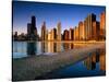 City Skyline from North Avenue Beach, Chicago, United States of America-Richard Cummins-Stretched Canvas