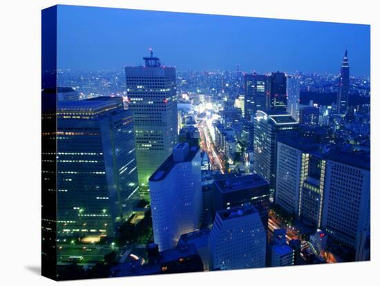 City Skyline from Sky Bar, Park Hyatt Tokyo, Tokyo, Japan-Greg Elms-Stretched Canvas