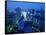 City Skyline from Sky Bar, Park Hyatt Tokyo, Tokyo, Japan-Greg Elms-Framed Stretched Canvas