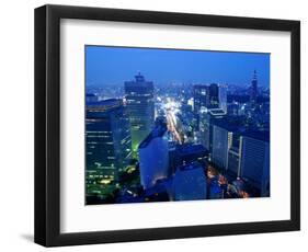 City Skyline from Sky Bar, Park Hyatt Tokyo, Tokyo, Japan-Greg Elms-Framed Photographic Print